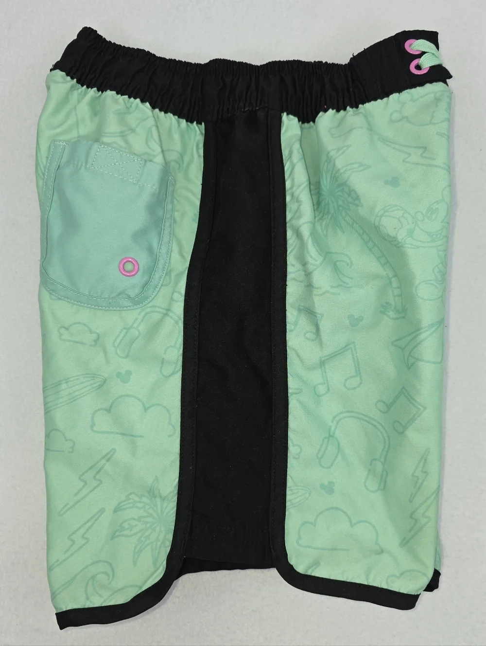 Disney Boy's Mickey Mouse Green Black Kids Swim Shorts Size 5/6 AR-3453